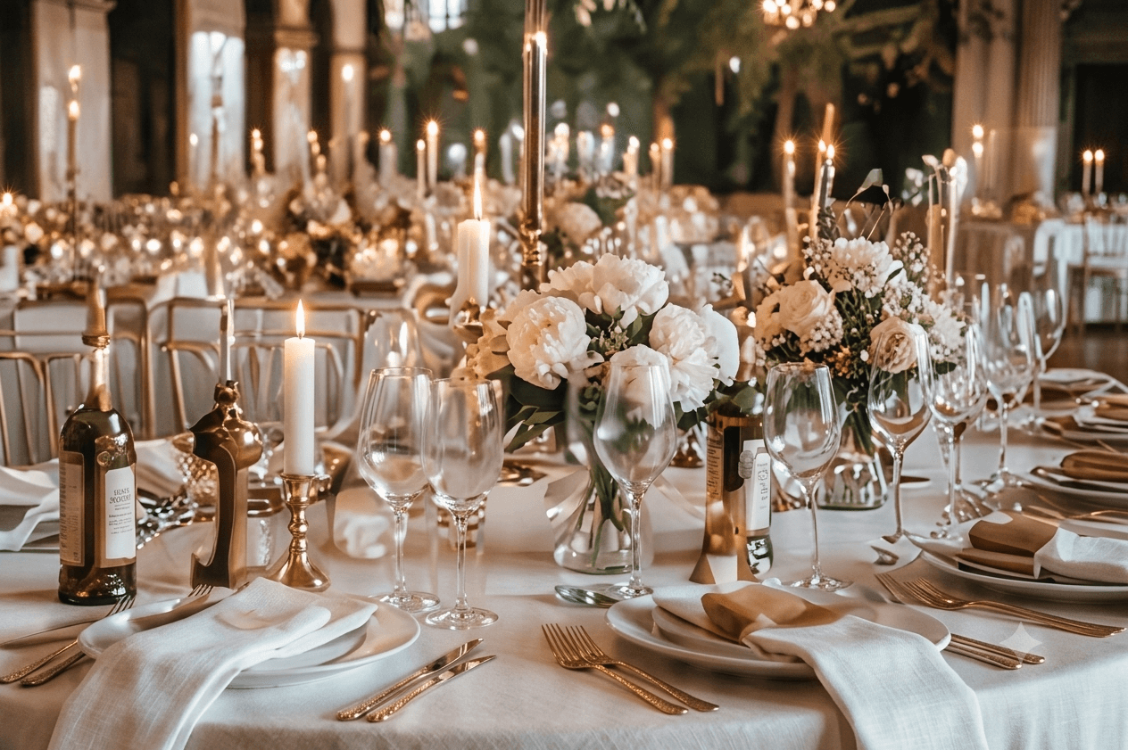 Table dressée pour un mariage organisé avec Link & Celebrate
