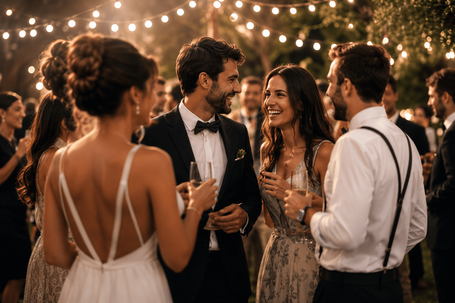 Invités participant à un speed meeting pendant un mariage